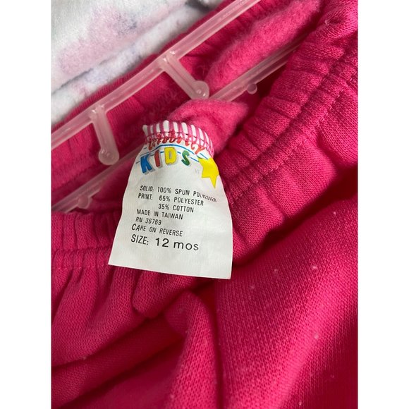 Celebrity Kids Vintage 90s Matching 2 piece Outfit Set sz 12 months PINK FLORAL - Picture 9 of 10